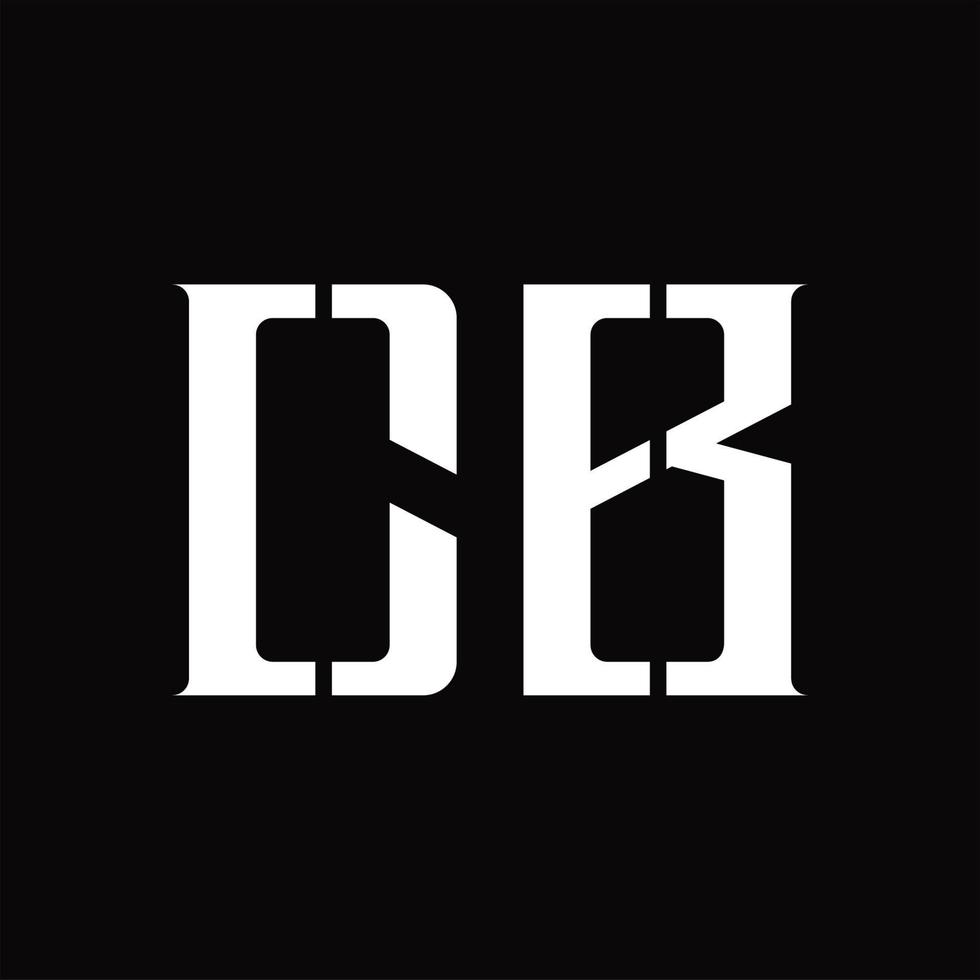 CB Logo monogram with middle slice design template vector