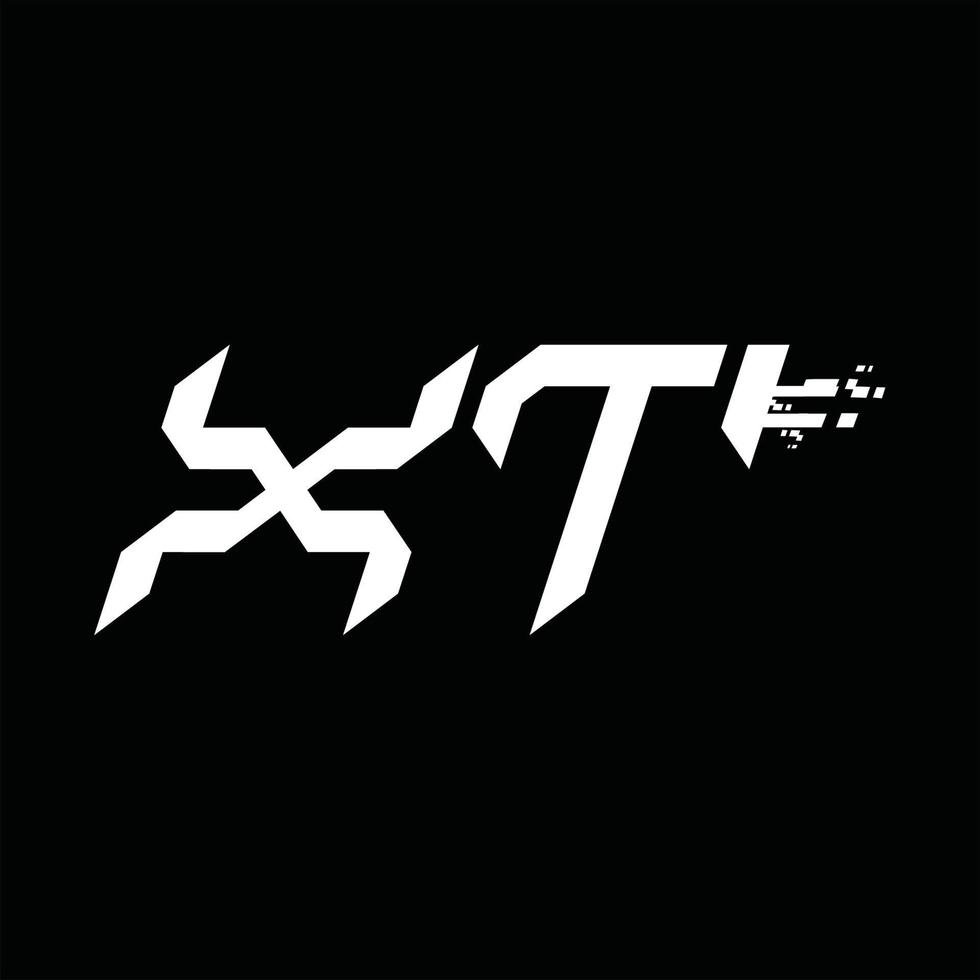 plantilla de diseño de tecnología de velocidad abstracta de monograma de logotipo xt vector