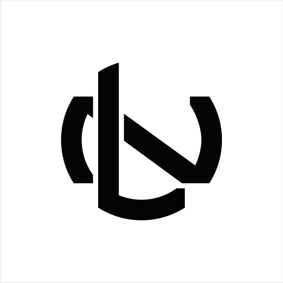 plantilla de diseño de monograma de logotipo ln vector
