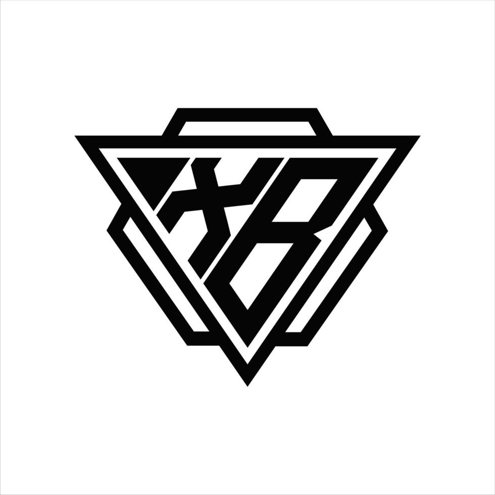 XB Logo monogram with triangle and hexagon template vector