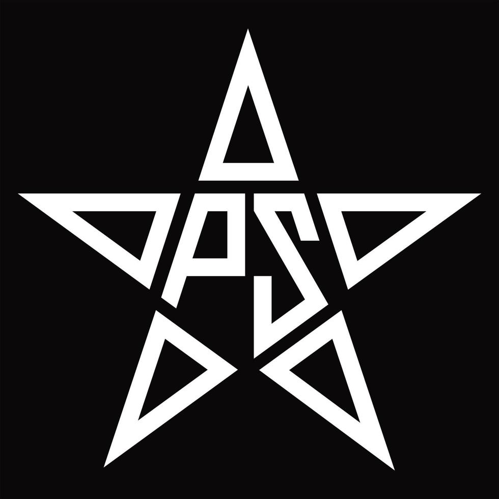 monograma del logotipo pz con plantilla de diseño en forma de estrella vector