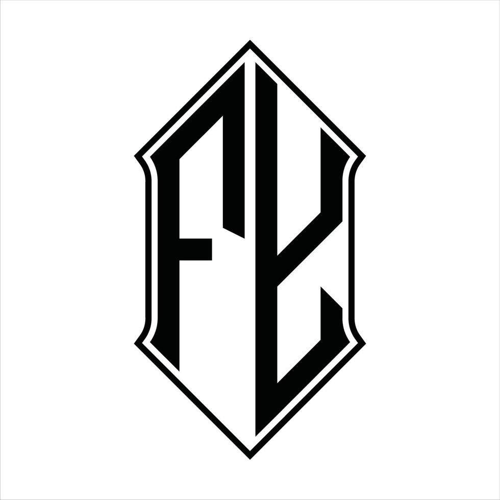 monograma del logotipo de fy con forma de escudo y plantilla de diseño de esquema icono de vector abstracto