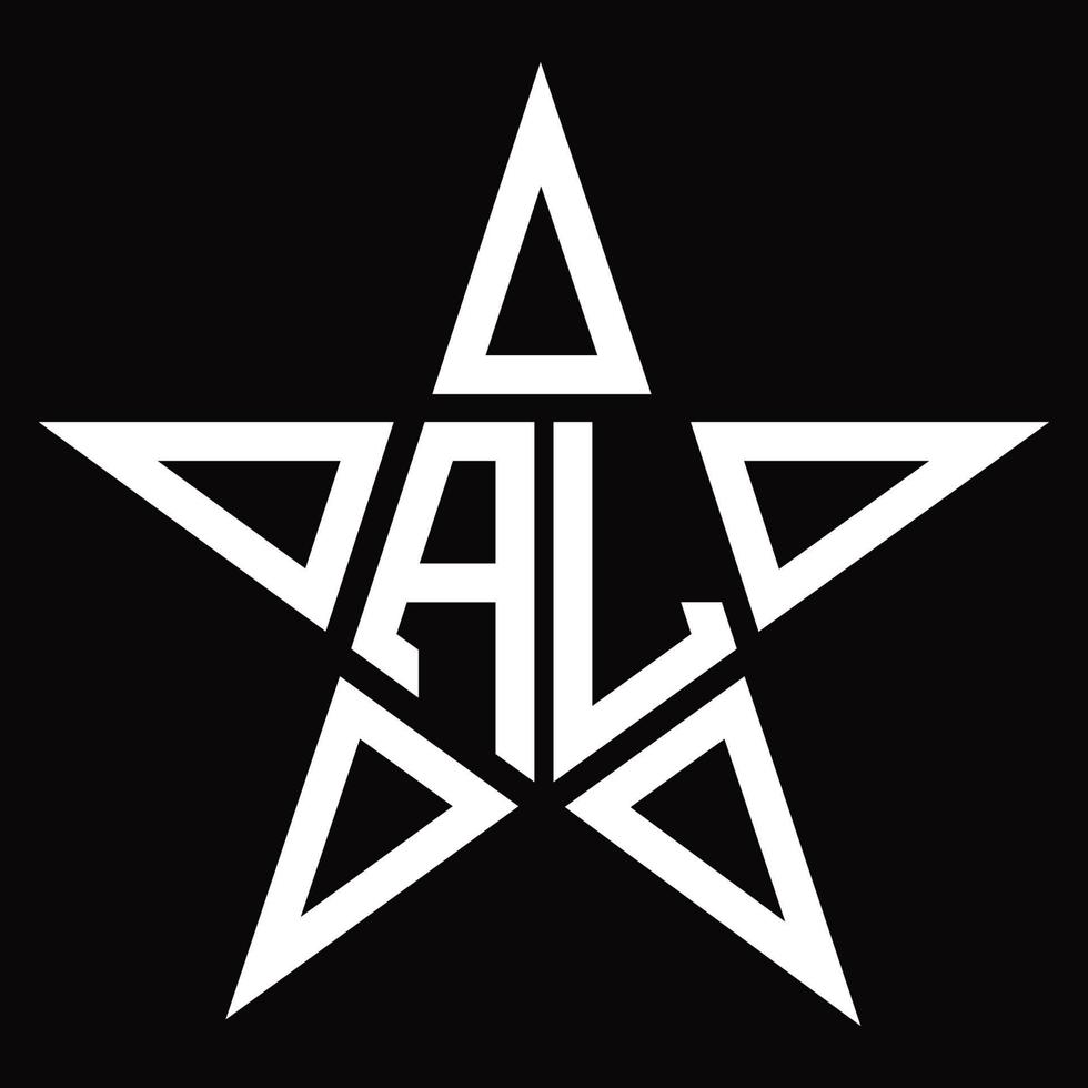 monograma del logotipo al con plantilla de diseño de forma de estrella vector