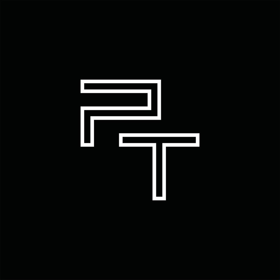 PT Logo monogram with line style design template vector