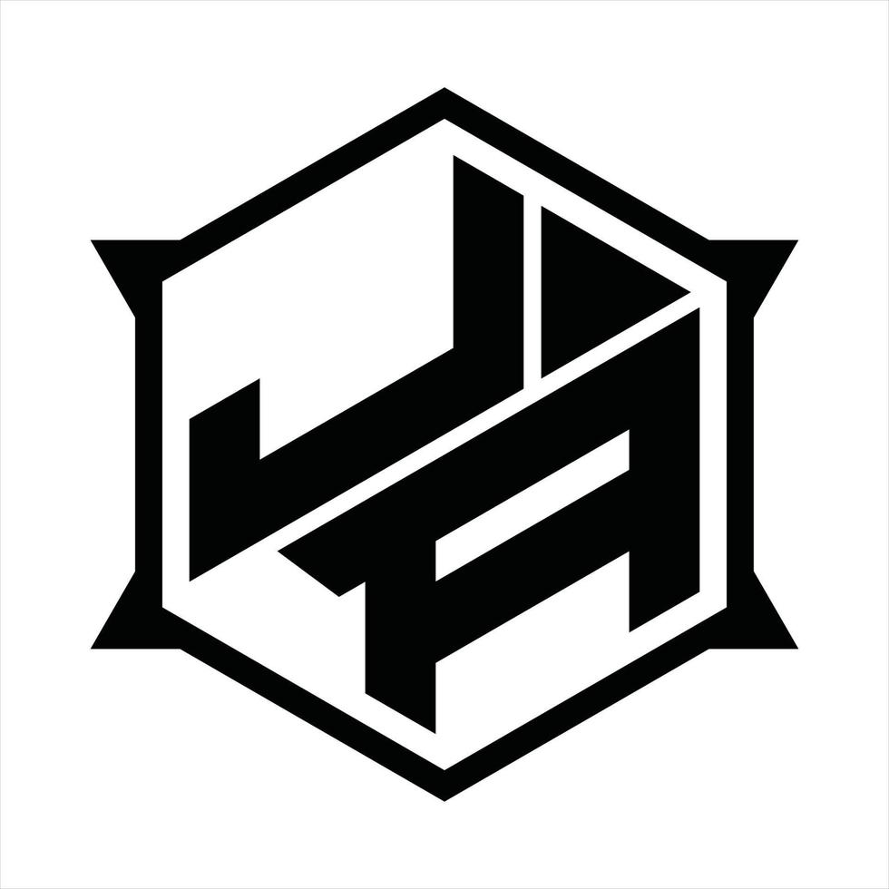 JA Logo monogram design template vector
