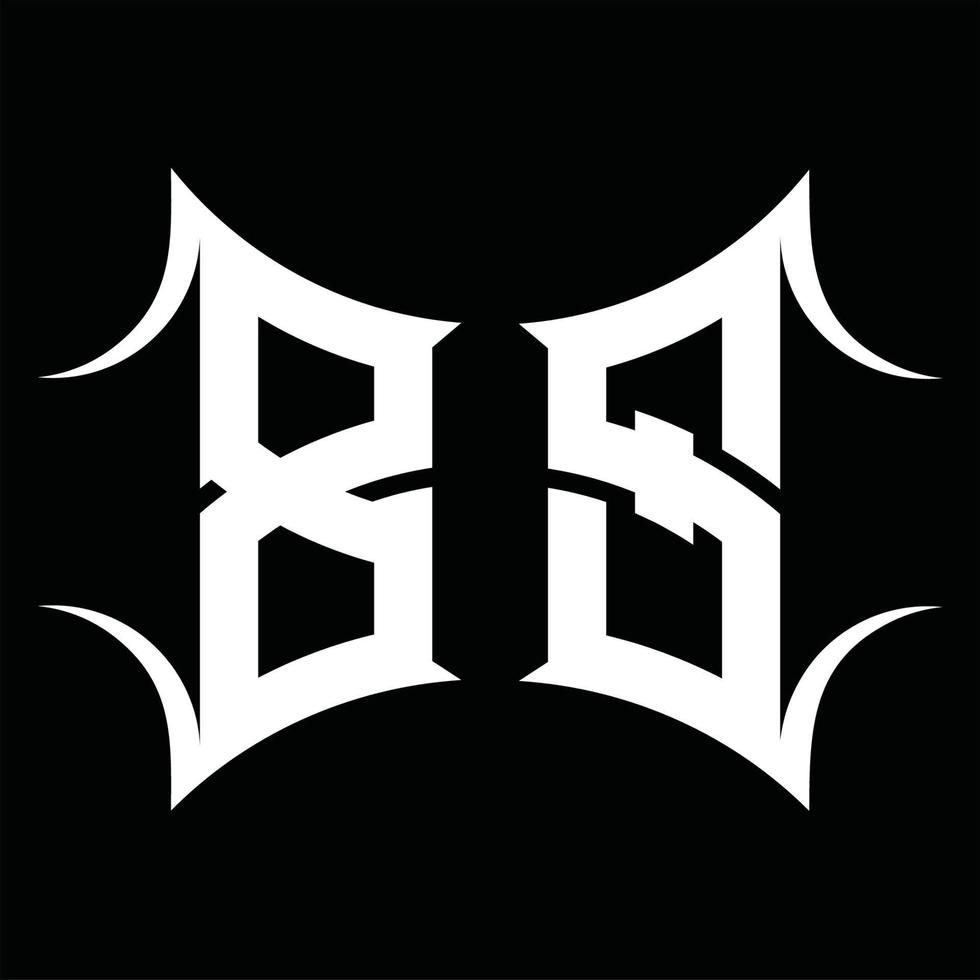 monograma del logotipo bs con plantilla de diseño de forma abstracta vector