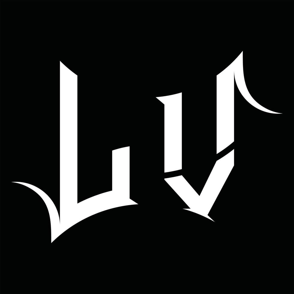Monograma de logotipo lv con plantilla de diseño de forma abstracta vector