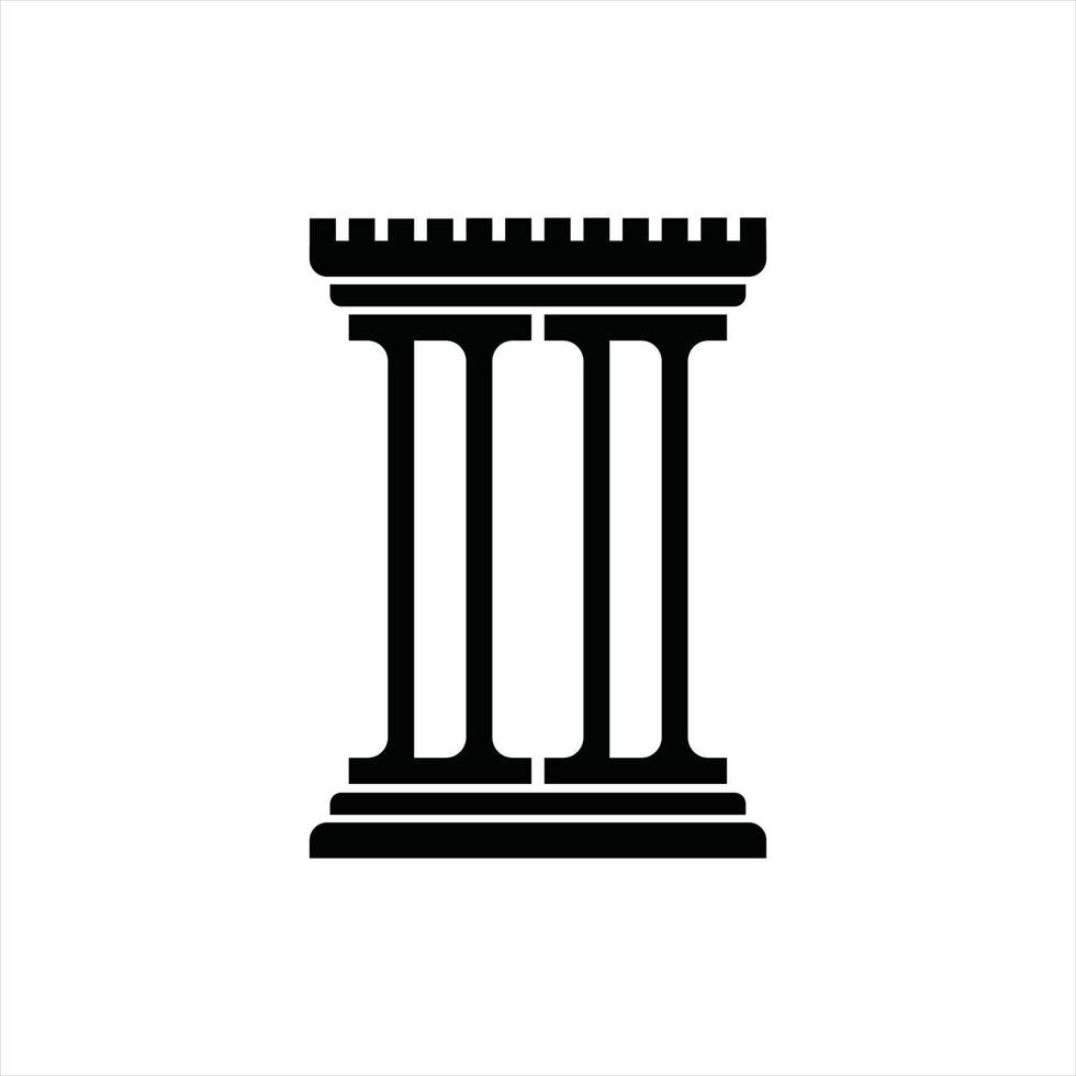DD Logo monogram with pillar shape design template vector