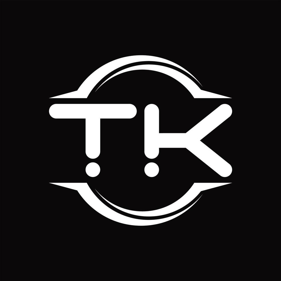 TK Logo monogram with circle rounded slice shape design template ...