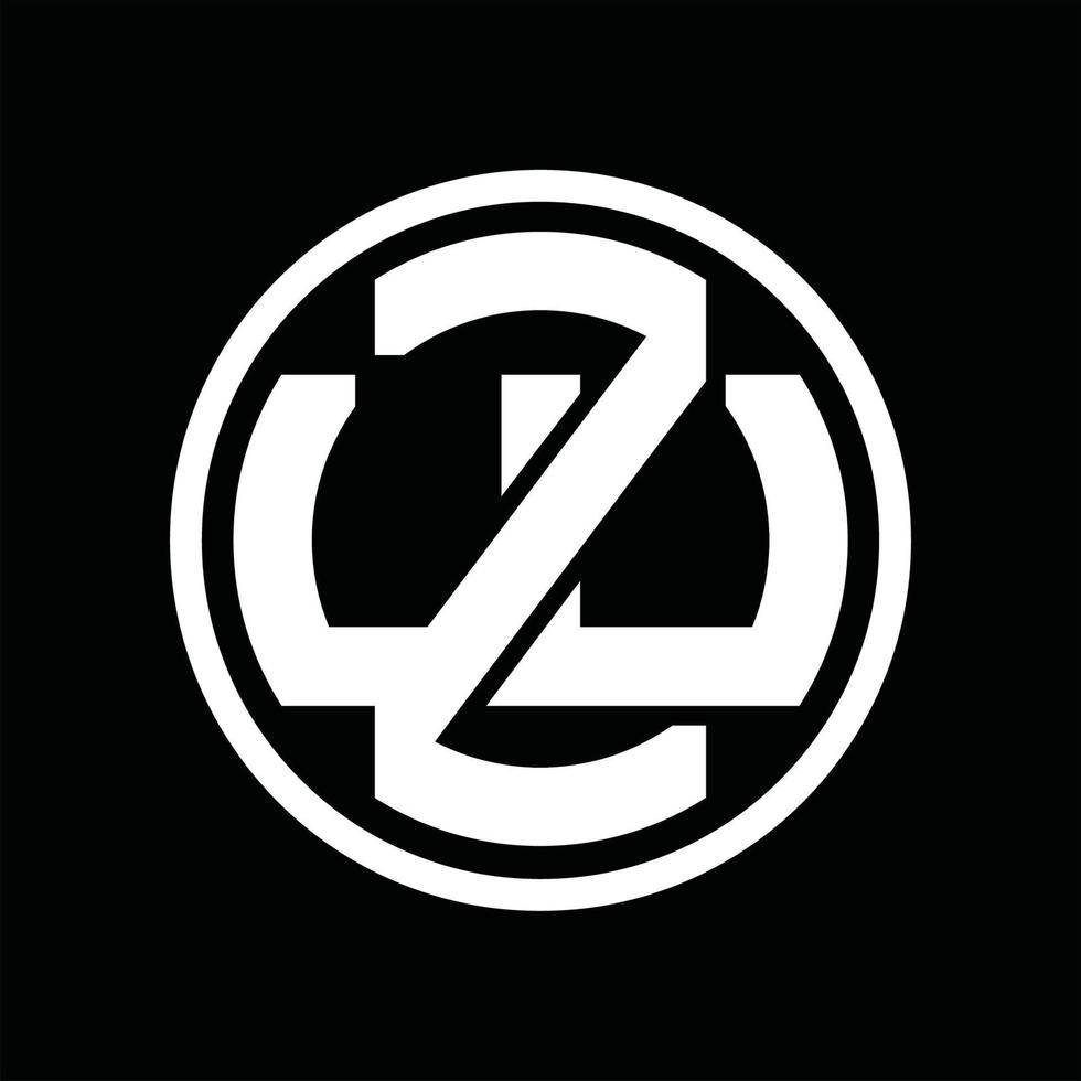 plantilla de diseño de monograma de logotipo zw vector