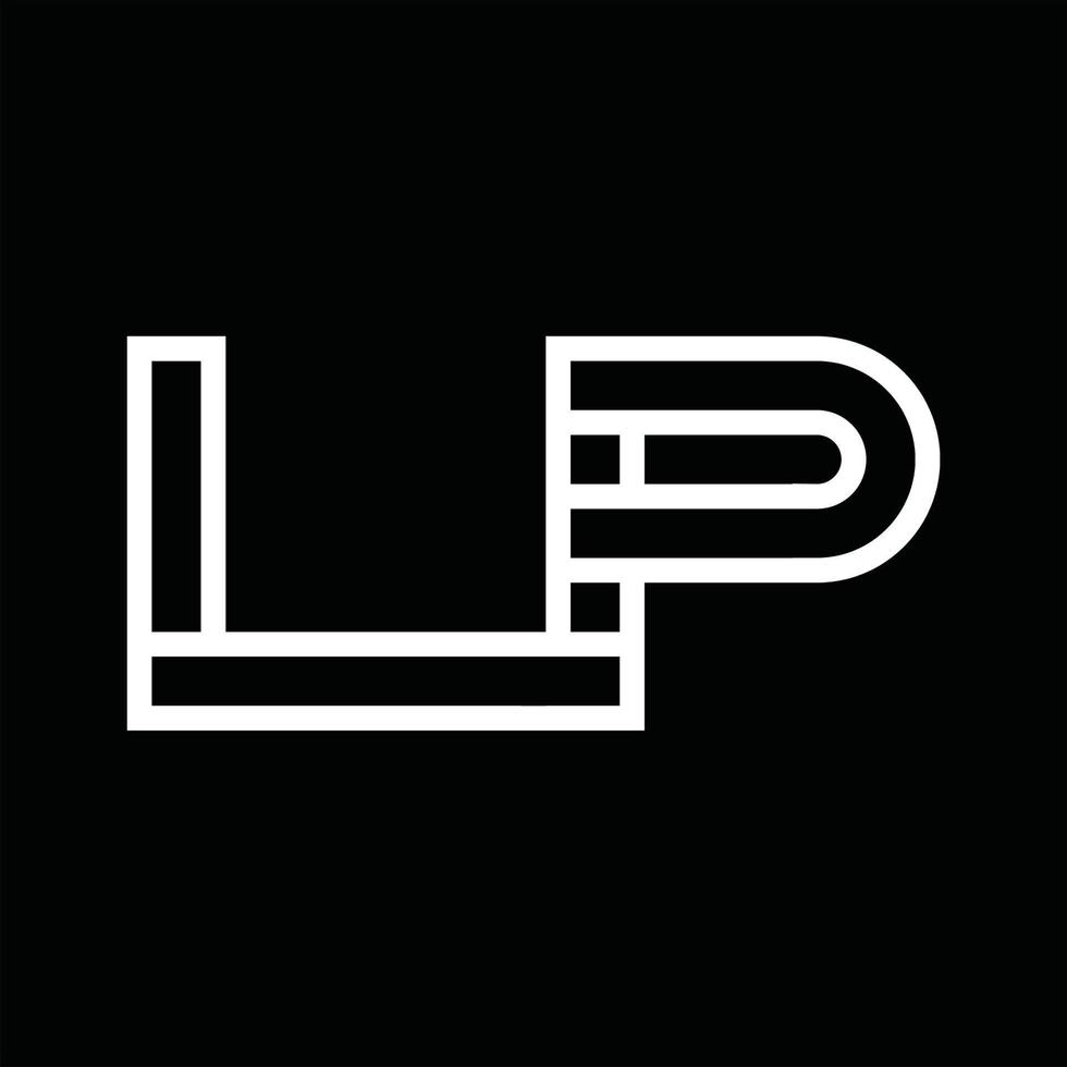 monograma del logotipo de lp con espacio negativo de estilo de línea vector