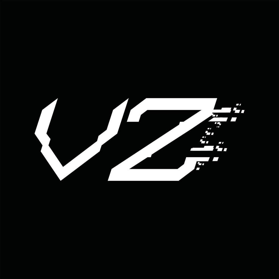 plantilla de diseño de tecnología de velocidad abstracta de monograma de logotipo vz vector