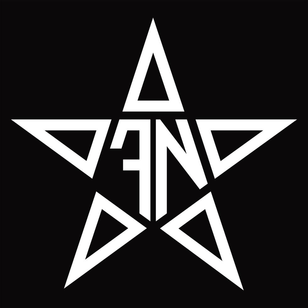 FN Logo monogram with star shape design template vector