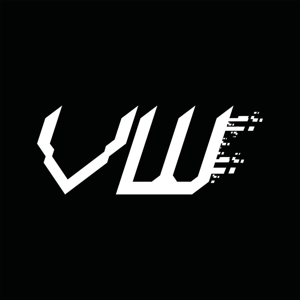 plantilla de diseño de tecnología de velocidad abstracta de monograma de logotipo de vw vector