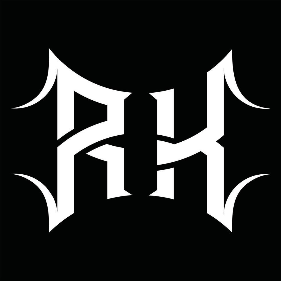 RK Logo monogram with abstract shape design template vector