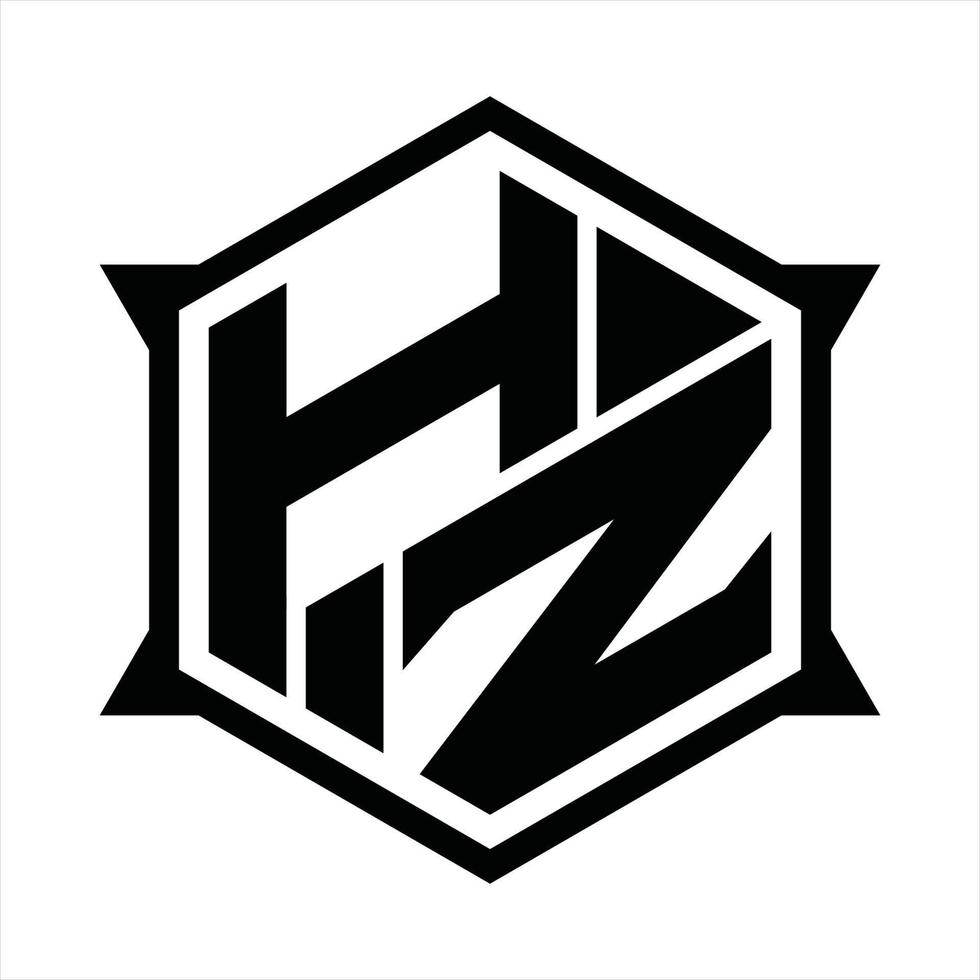 HZ Logo monogram design template vector