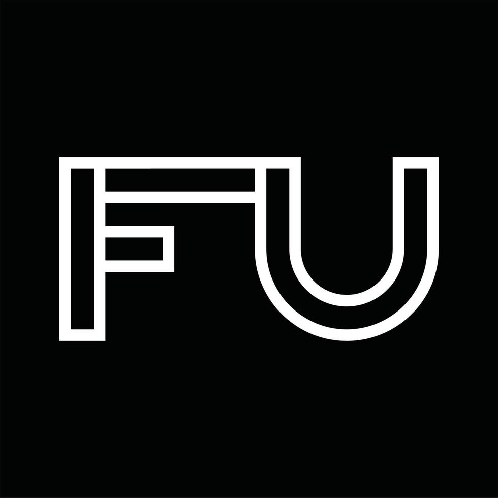 FU Logo monogram with line style negative space vector