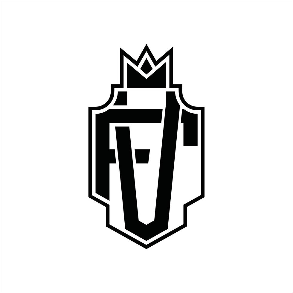 plantilla de diseño de monograma de logotipo vf vector