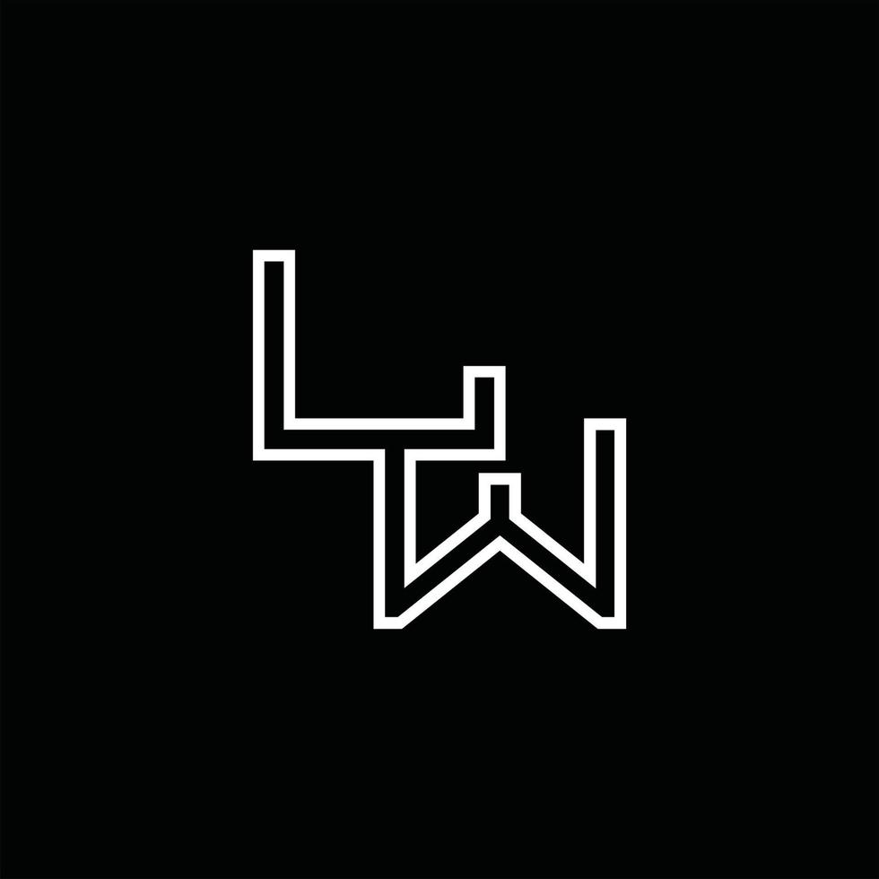 LW Logo monogram with line style design template vector