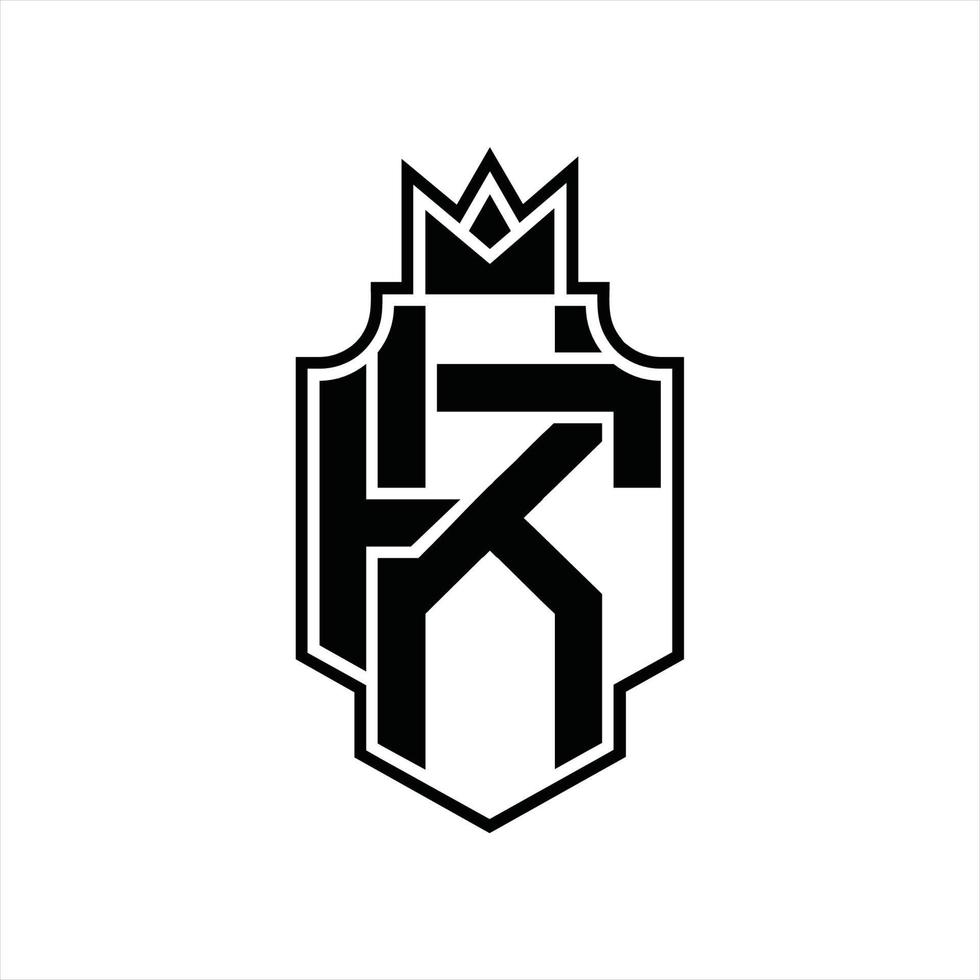 plantilla de diseño de monograma de logotipo kf vector