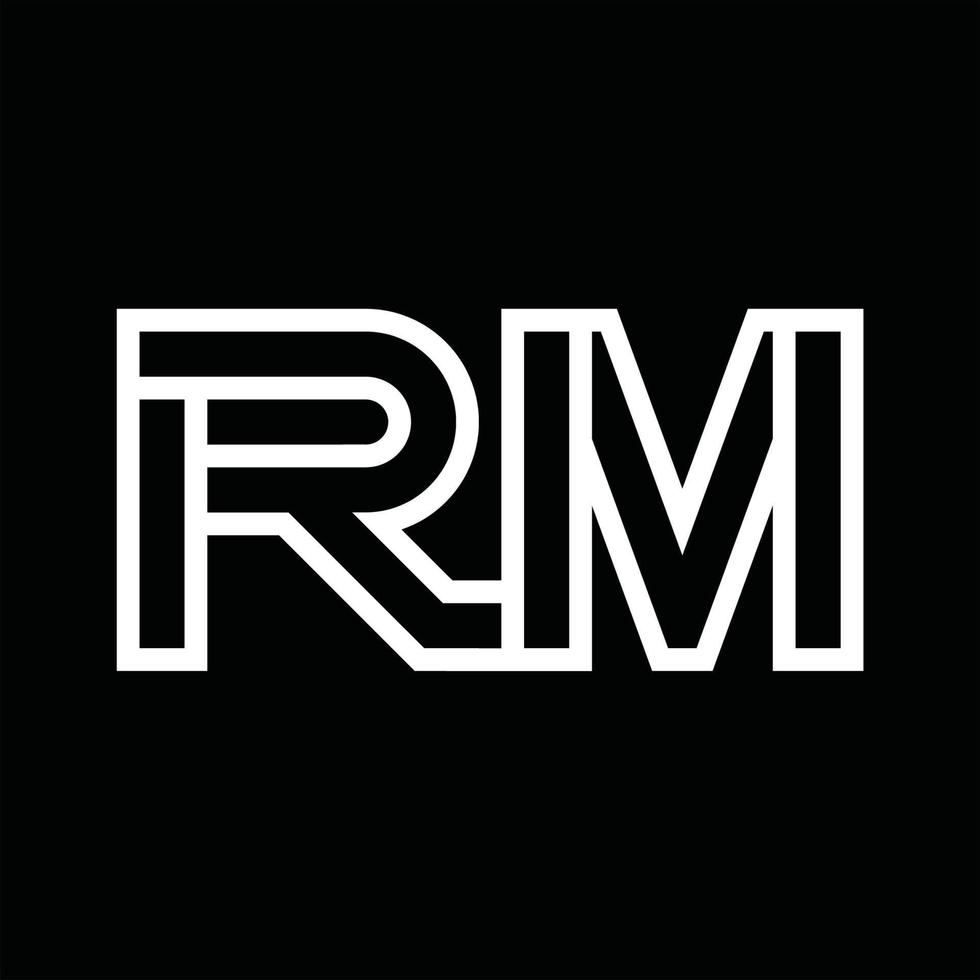 RM Logo monogram with line style negative space vector