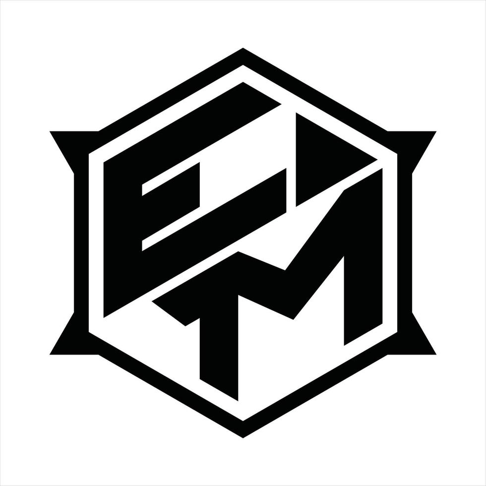 EM Logo monogram design template vector