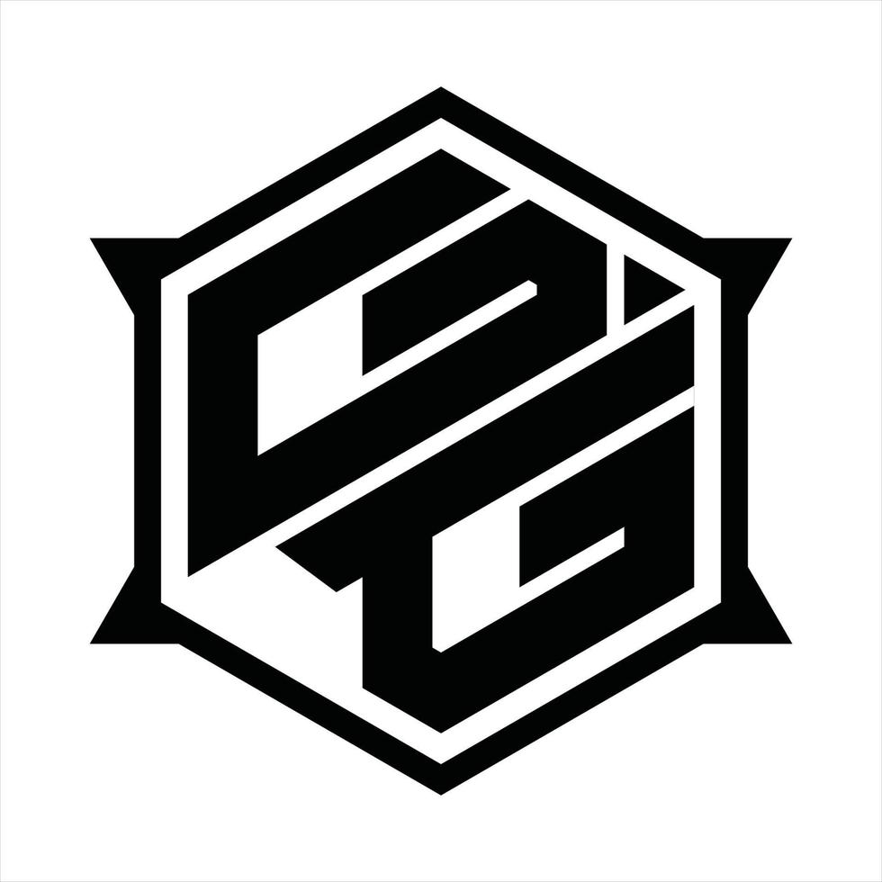 plantilla de diseño de monograma de logotipo gg vector