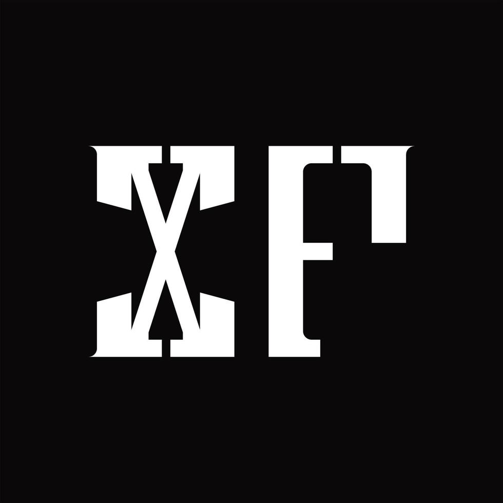 monograma del logotipo xf con plantilla de diseño de corte medio vector