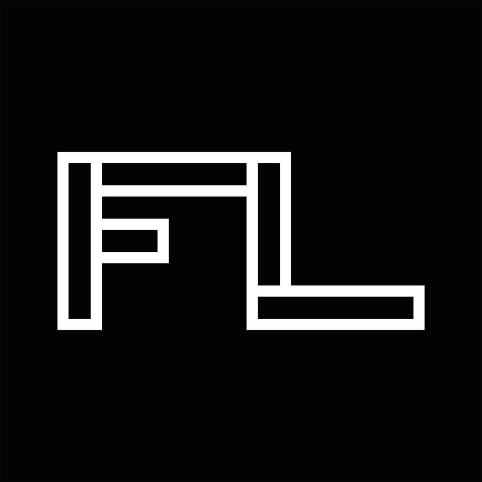 monograma del logotipo de fl con espacio negativo de estilo de línea vector