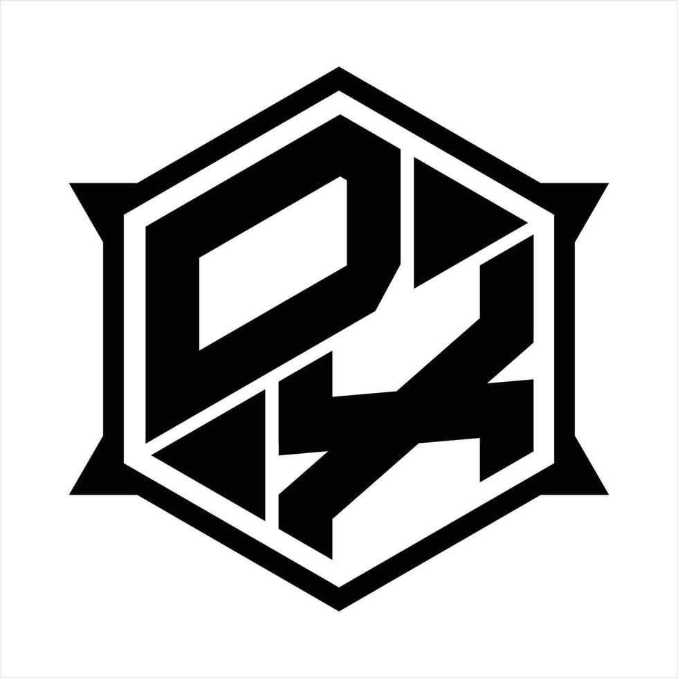 plantilla de diseño de monograma de logotipo dx vector