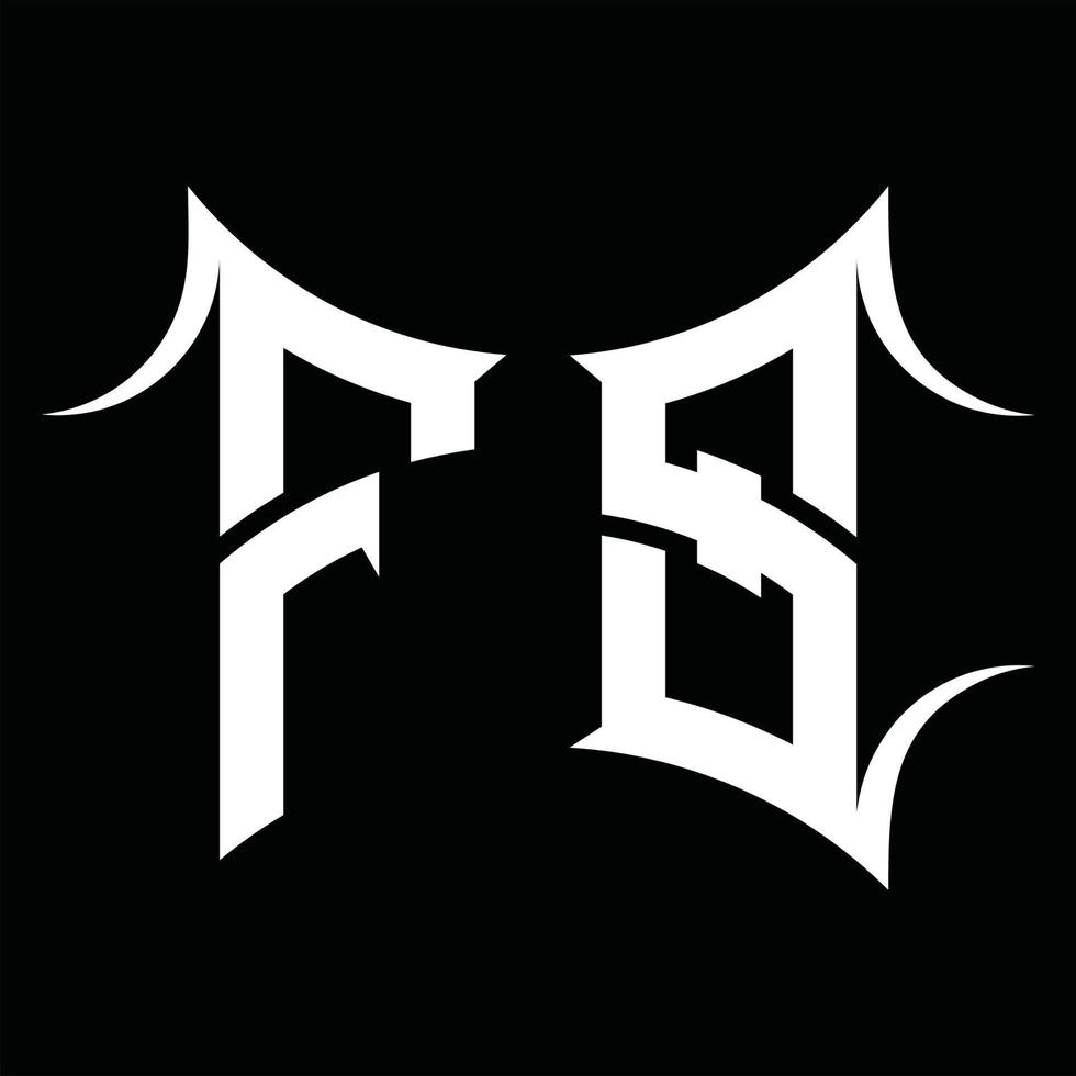 monograma del logotipo fs con plantilla de diseño de forma abstracta vector