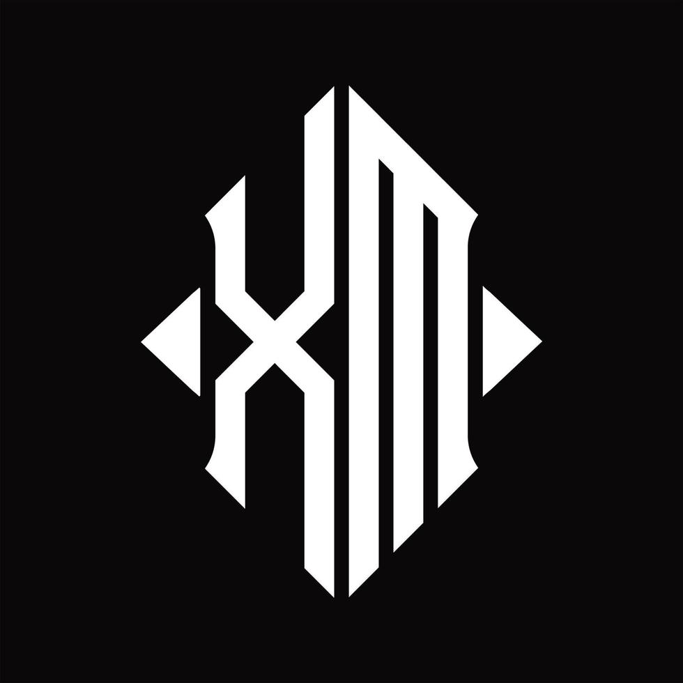 XM Logo monogram with shield shape isolated design template vector