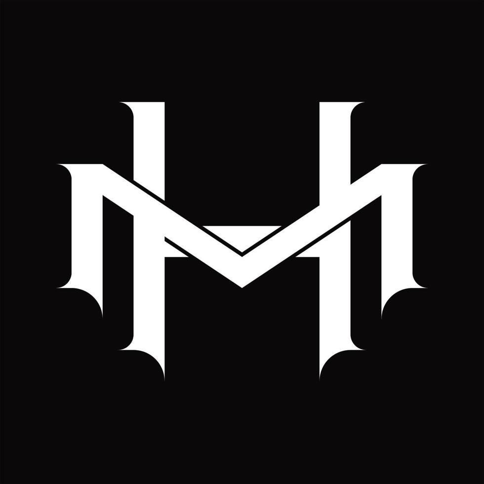 MH Logo monogram with vintage overlapping linked style design template vector