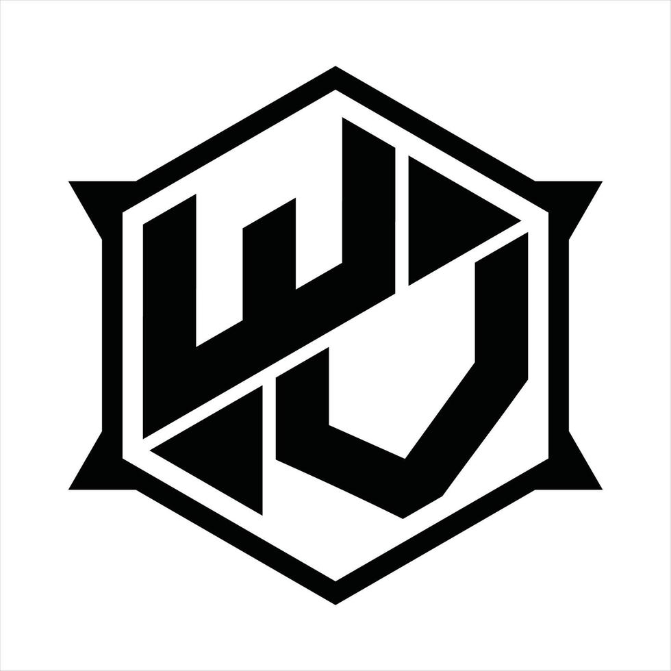 plantilla de diseño de monograma de logotipo wv vector