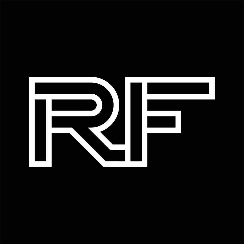 RF Logo monogram with line style negative space vector