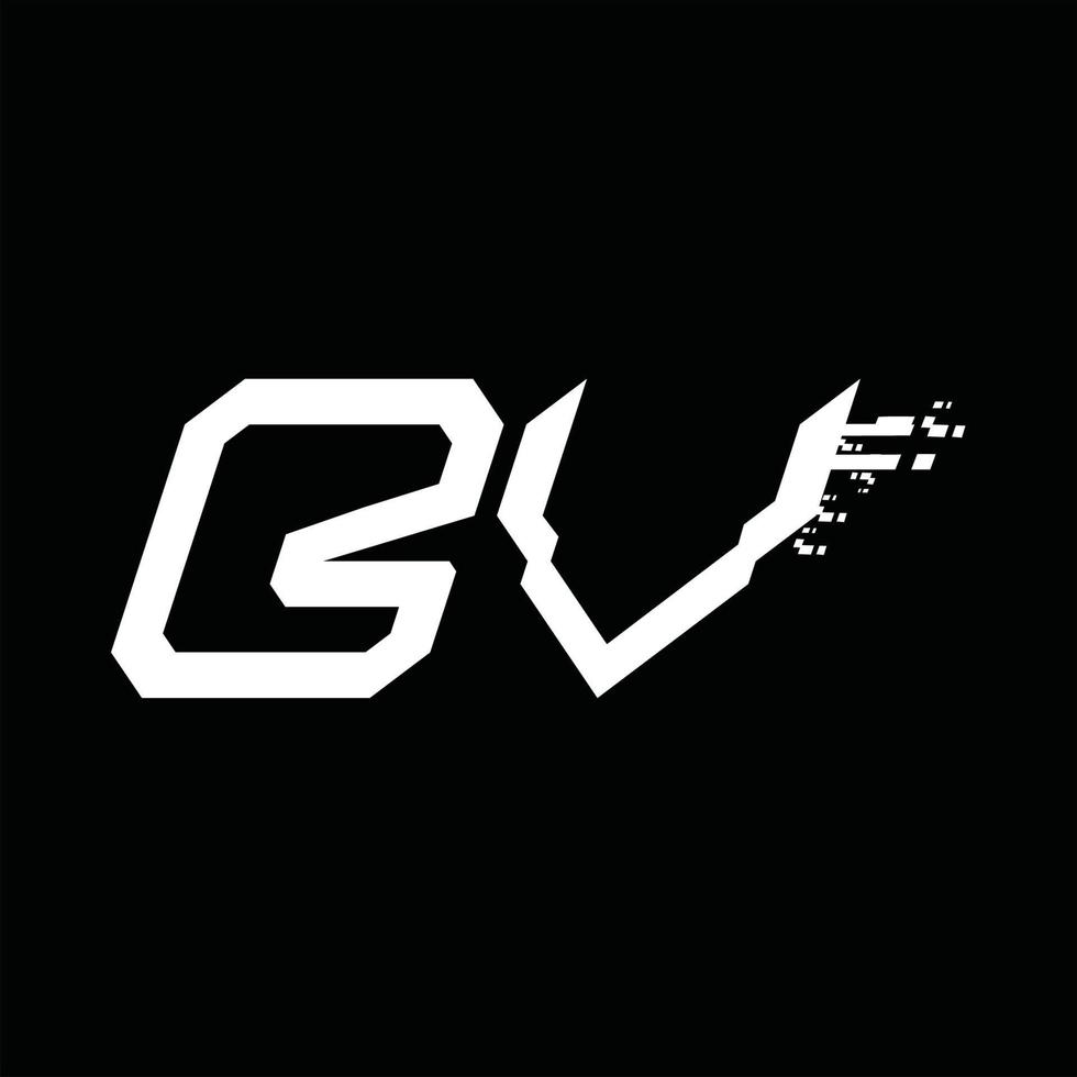 BV Logo monogram abstract speed technology design template vector