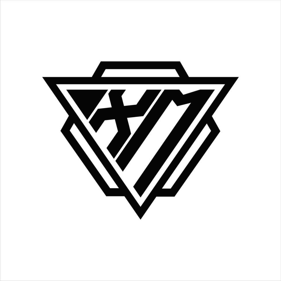 XM Logo monogram with triangle and hexagon template vector