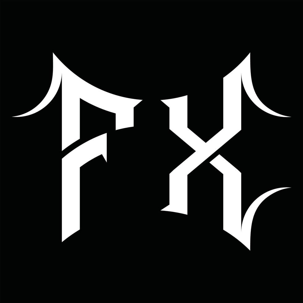 FX Logo monogram with abstract shape design template vector