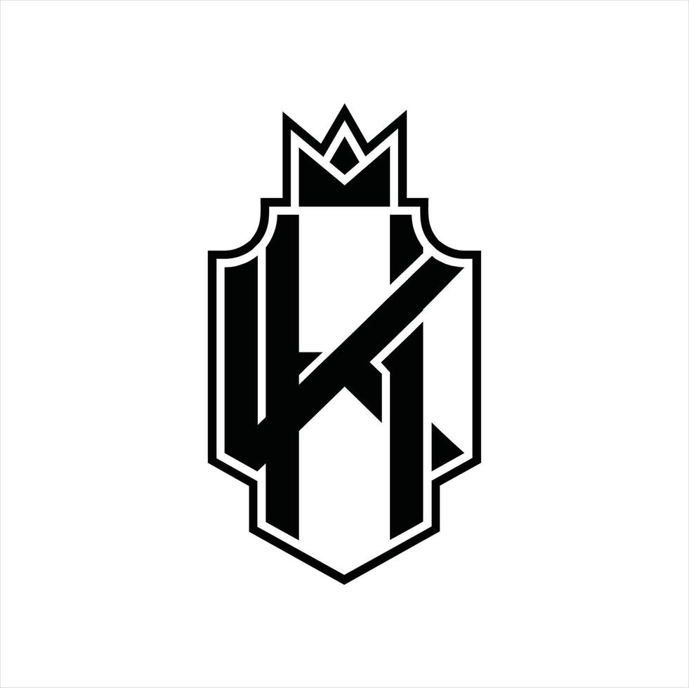 plantilla de diseño de monograma de logotipo hk vector