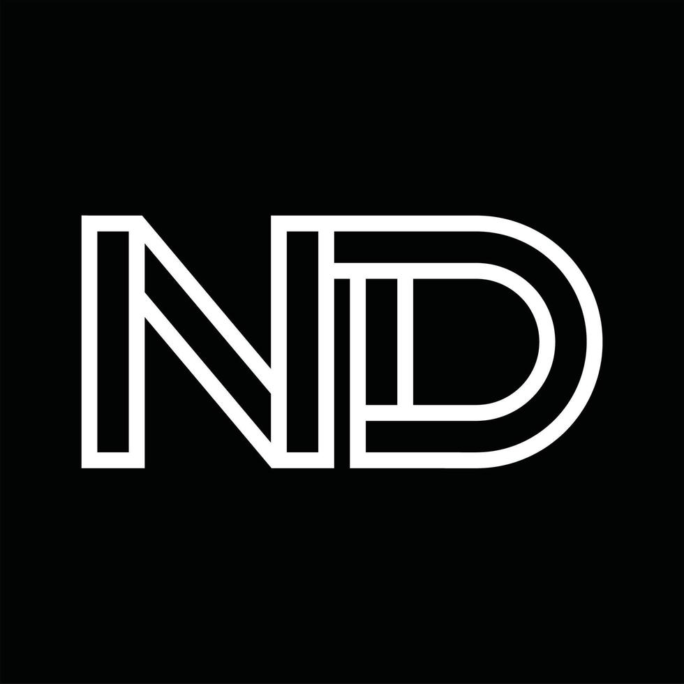 ND Logo monogram with line style negative space vector