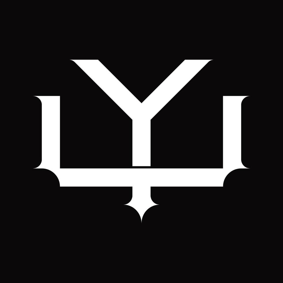 UY Logo monogram with vintage overlapping linked style design template vector