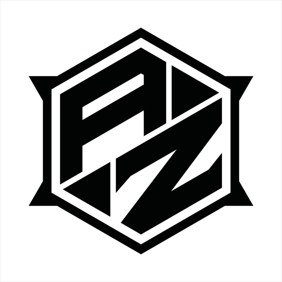 AZ Logo monogram design template vector
