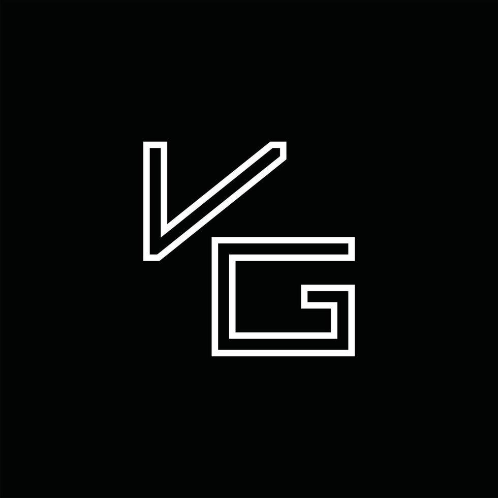 monograma de logotipo vg con plantilla de diseño de estilo de línea vector