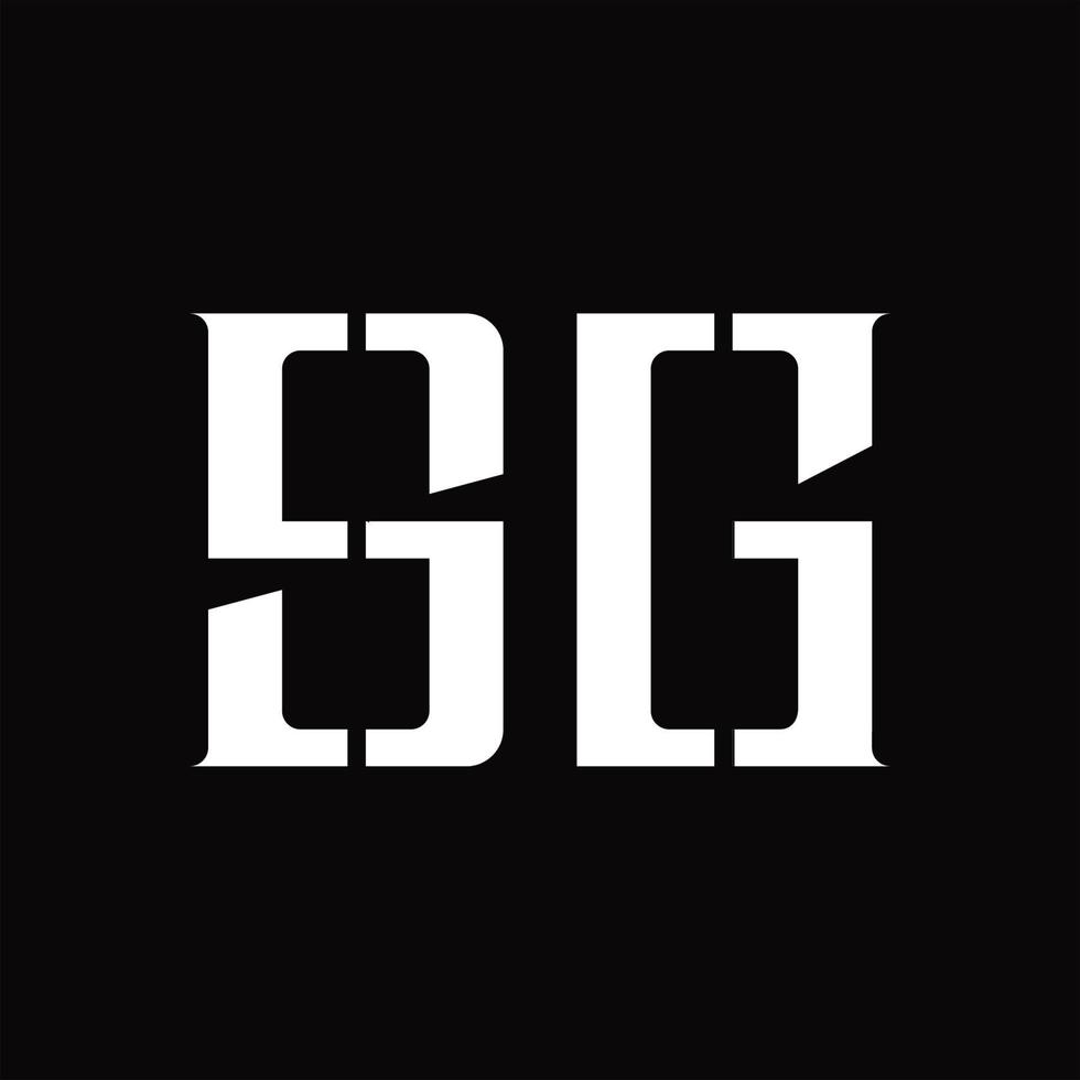 SG Logo monogram with middle slice design template vector