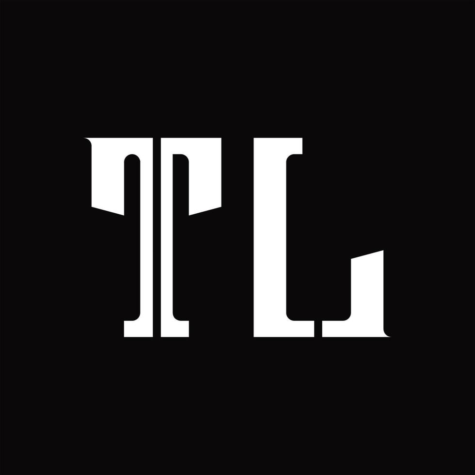 monograma de logotipo tl con plantilla de diseño de corte medio vector