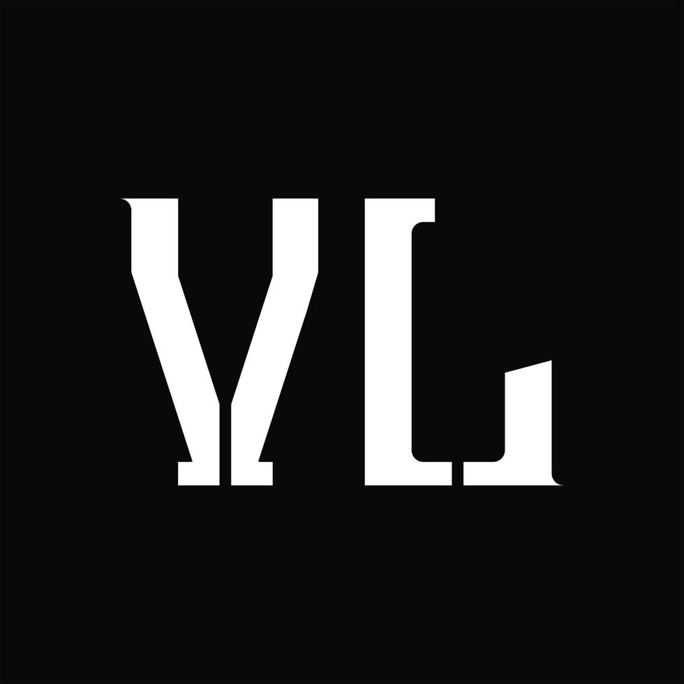 monograma de logotipo vl con plantilla de diseño de corte medio vector