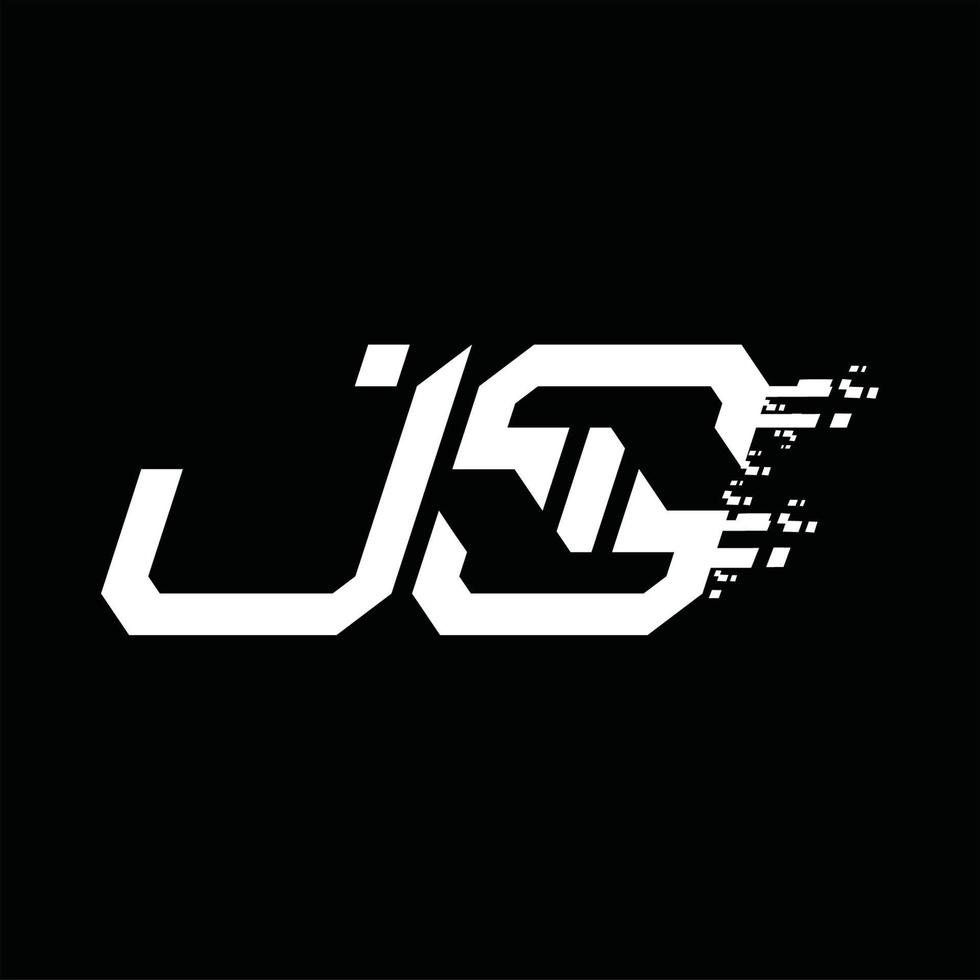 plantilla de diseño de tecnología de velocidad abstracta de monograma de logotipo js vector