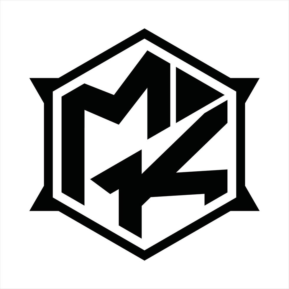 MK Logo monogram design template vector