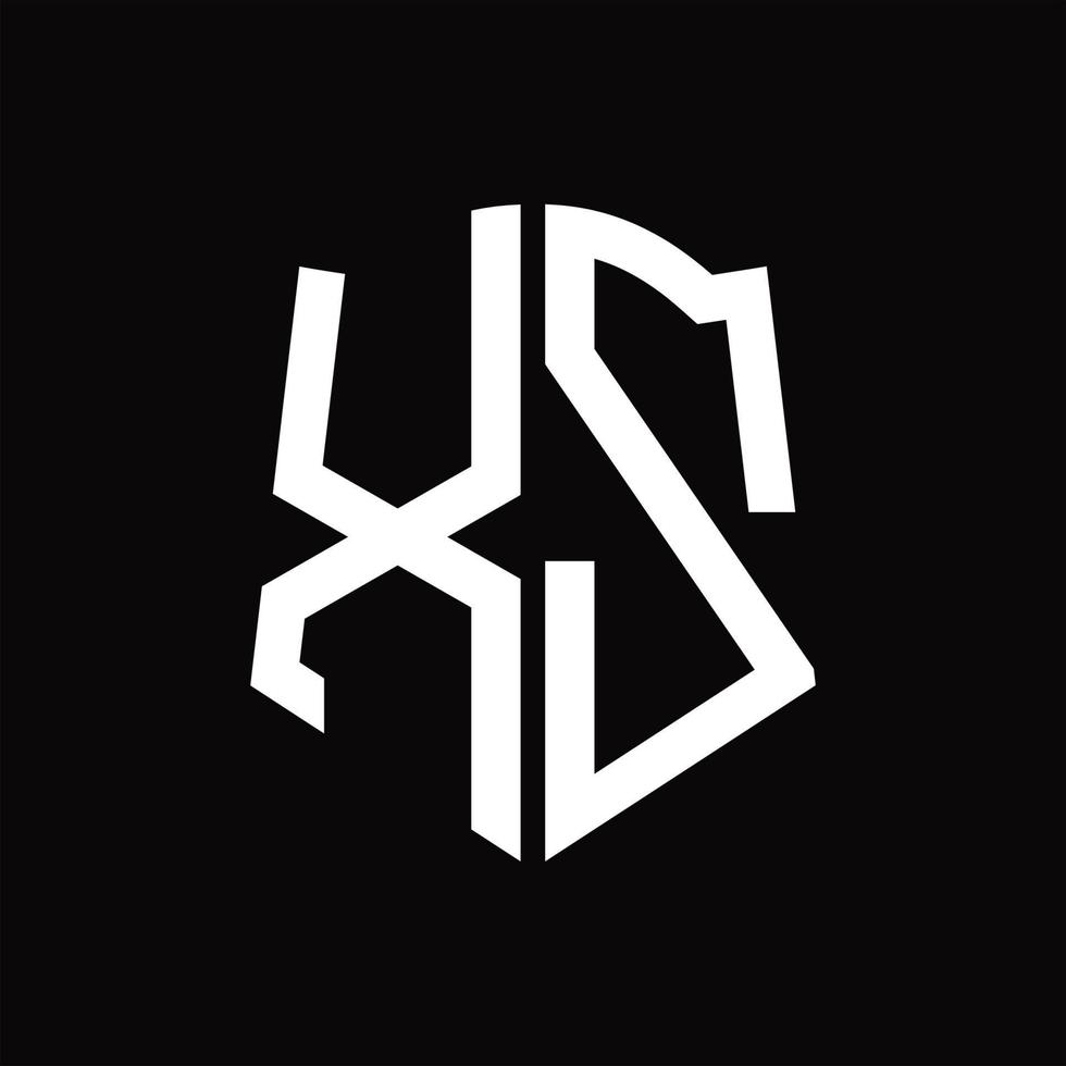 XZ Logo monogram with shield shape ribbon design template vector