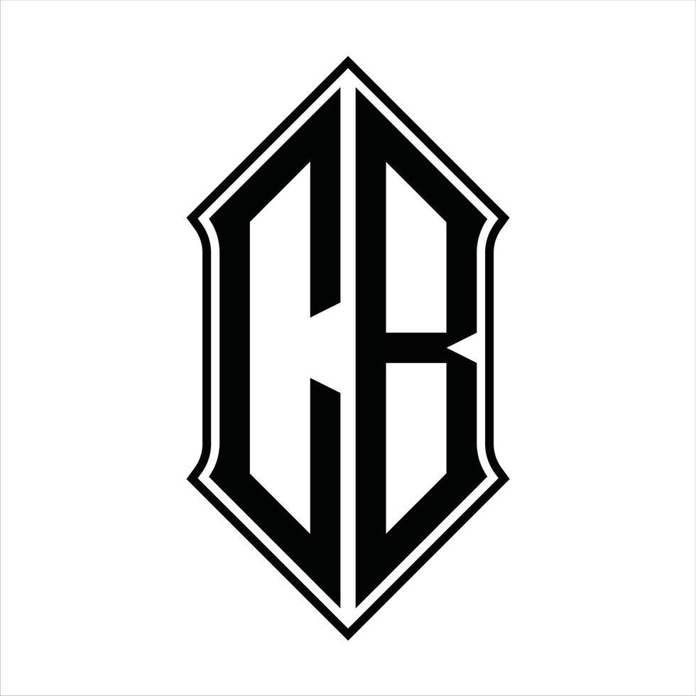 CB Logo monogram with shieldshape and outline design template vector icon abstract